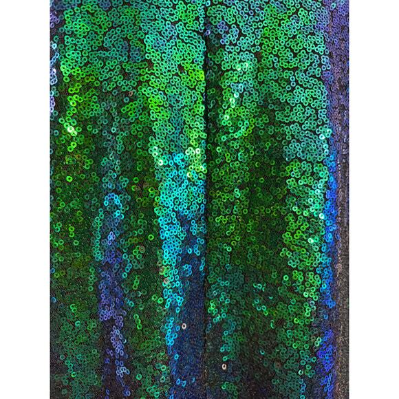 HAODUOYI Green Sequin Jacket | Metallic Sparkle Holiday Party Unisex | LARGE - Picture 6 of 9